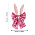 thumbnail image 2 of Plaid Easter Bows for Wreaths - Rustic Velvet Decorative Bunny Bow with Ears, Holiday Fabric Topper for Front Door, Wall, Window, DIY Spring & Party Decor, 2 of 5