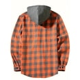 thumbnail image 3 of YUBIKWETE Men's & Big Men's Long Sleeve Plaid Flannel Hooded Shirt, Sizes S-3XL, 3 of 6