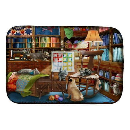 

14 x 21 in. Trouble in the Quilt Room Dish Drying Mat