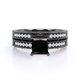 thumbnail image 4 of JeenMata Juego Nupcial Estilo Eduardiano con Borde Milgrain de 1,5 ct, Diamantes Negros Cultivados y Moissanita Princesa, Enchapado en Oro Negro de 18 K sobre Plata, 4 of 6
