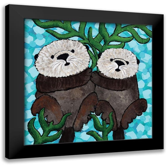 Allemand, Sue 15x15 Black Modern Framed Museum Art Print Titled - Otter Love III