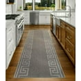 Runner Rug for Hallway Greek Key Design Gray Light Gray Color 26 Inch