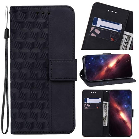 Case for Infinix Hot 20S Flip Folio Wallet Cover Premium PU Leather Geometric Embossed Kickstand Feature