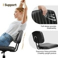 thumbnail image 5 of Armless Office Chair, Swivel Rolling PU Leather Vanity Chair with Back Lumbar Support Height Adjustable Computer Chair, Small Desk Chair for Home Office (Black), 5 of 14