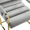 thumbnail image 6 of Inspired Home Madisen Velvet Accent Chair, Grey/Gold, 6 of 7