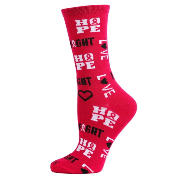 MeMoi Hope Love Fight Breast Cancer Awareness Bamboo Blend Socks - Womens - Female, 9-11, Black