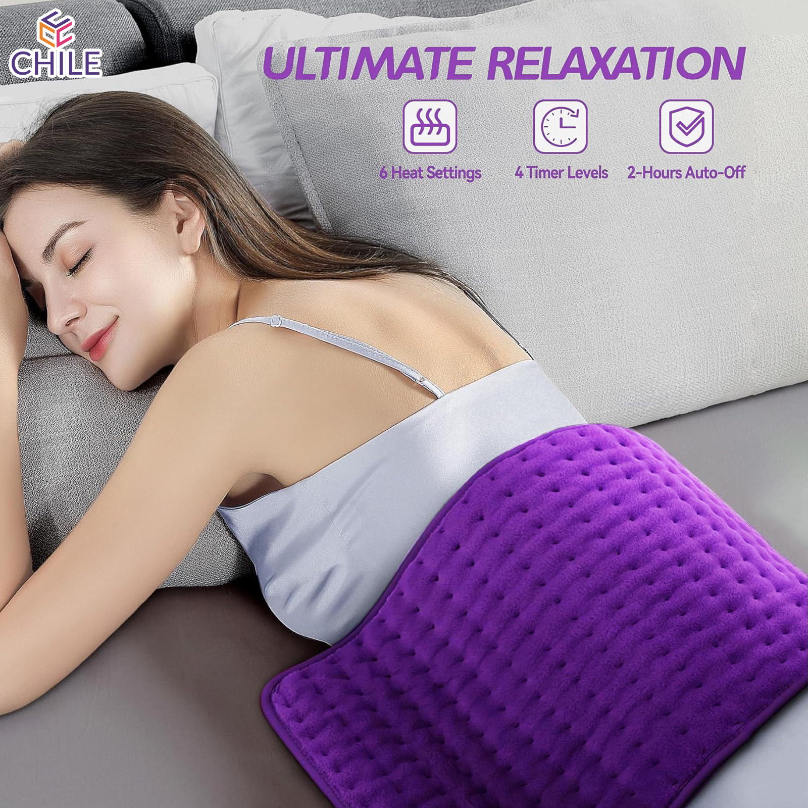 InfLuvRealm Heating Pad, 12" x 24", Purple photo 5
