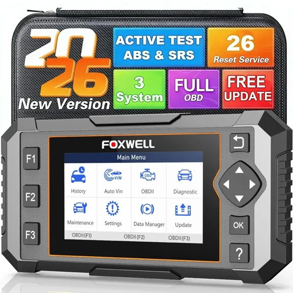 FOXWELL NT650 PRO OBD2 Scanner Car Diagnostic Bidirectional Diagnostic Scan Tool 25  Maintenance Service OBDII Car Code Reader Automotive Analyzer Lifetime Free Update via Wi-Fi