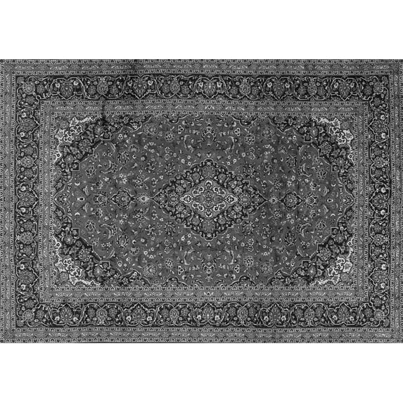 Ahgly Company Indoor Rectangle Medallion Gray Traditional Area Rugs, 6' x 9'