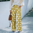 thumbnail image 5 of Delayuji Women's Wide Leg Pants Dot Printed Palazzo Pants High Waisted Casual Loose Straight Leg Pants with Pockets Womens Trousers, 5 of 7