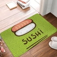 thumbnail image 5 of Xecao Fresh Sushi print Flannel Mat: Non-slip, 16x24in. Ideal for kitchen, bedroom, bath & living room., 5 of 9