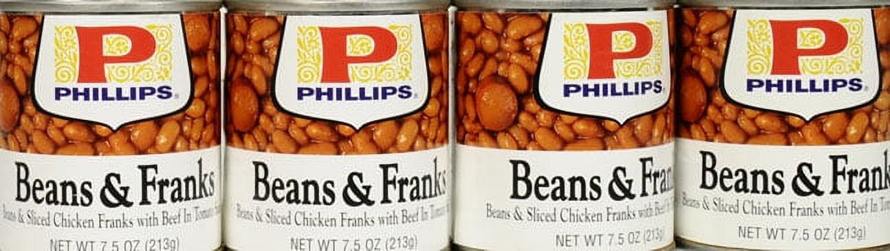 Phillips Beans & Chicken Franks with Beef and Tomato Sauce, 7.5 oz Can