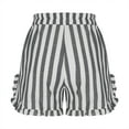 thumbnail image 5 of HaiMao Women Lounge Shorts Clearance Elastic Waist Cute Striped Pajama Shorts Summer Pinstripe Print Boxer Shorts Going Out Pants Black L(L), 5 of 7