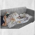 thumbnail image 6 of Saying Soft Flannel Fleece Blanket, Woodland Raccoon with Blossoming Spring Flowers with Oh Baby Calligraphy in Middle, Cozy Plush for Indoor and Outdoor Use, 50" x 70", Multicolor, by Ambesonne, 6 of 6