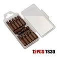 thumbnail image 1 of 12Pcs Hex Shank Magnetic Five-Point for Torx Screwdriver Bits with Hole 25mm Ts30, 1 of 8