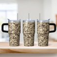 thumbnail image 2 of Camo 20oz Stainless Steel Tumbler with Handle and Straw – Insulated Travel Cup with Sliding Lid, 360° Full Wrap Printed Mug for Home, Outdoor & Sports Use, Camouflage, 2 of 6