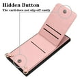 thumbnail image 5 of For Samsung Galaxy S24 Ultra / SM-928 Metal Button Flip Stand Hidden Card Holder Leather Shockproof Protective Wallet With Shoulder Strap Loop Case Cover Rose Gold, 5 of 6