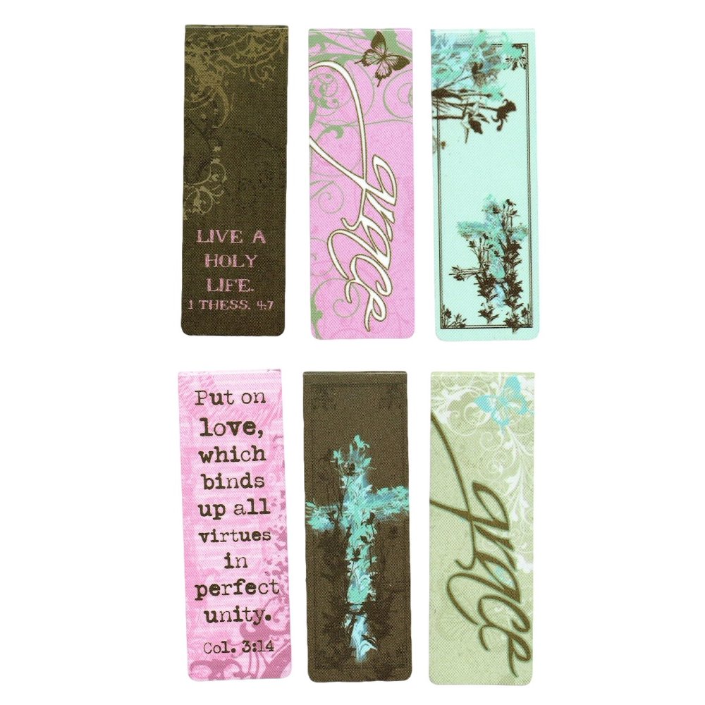 Christian Art Gifts Set of 6 Vintage Floral Grace Inspirational