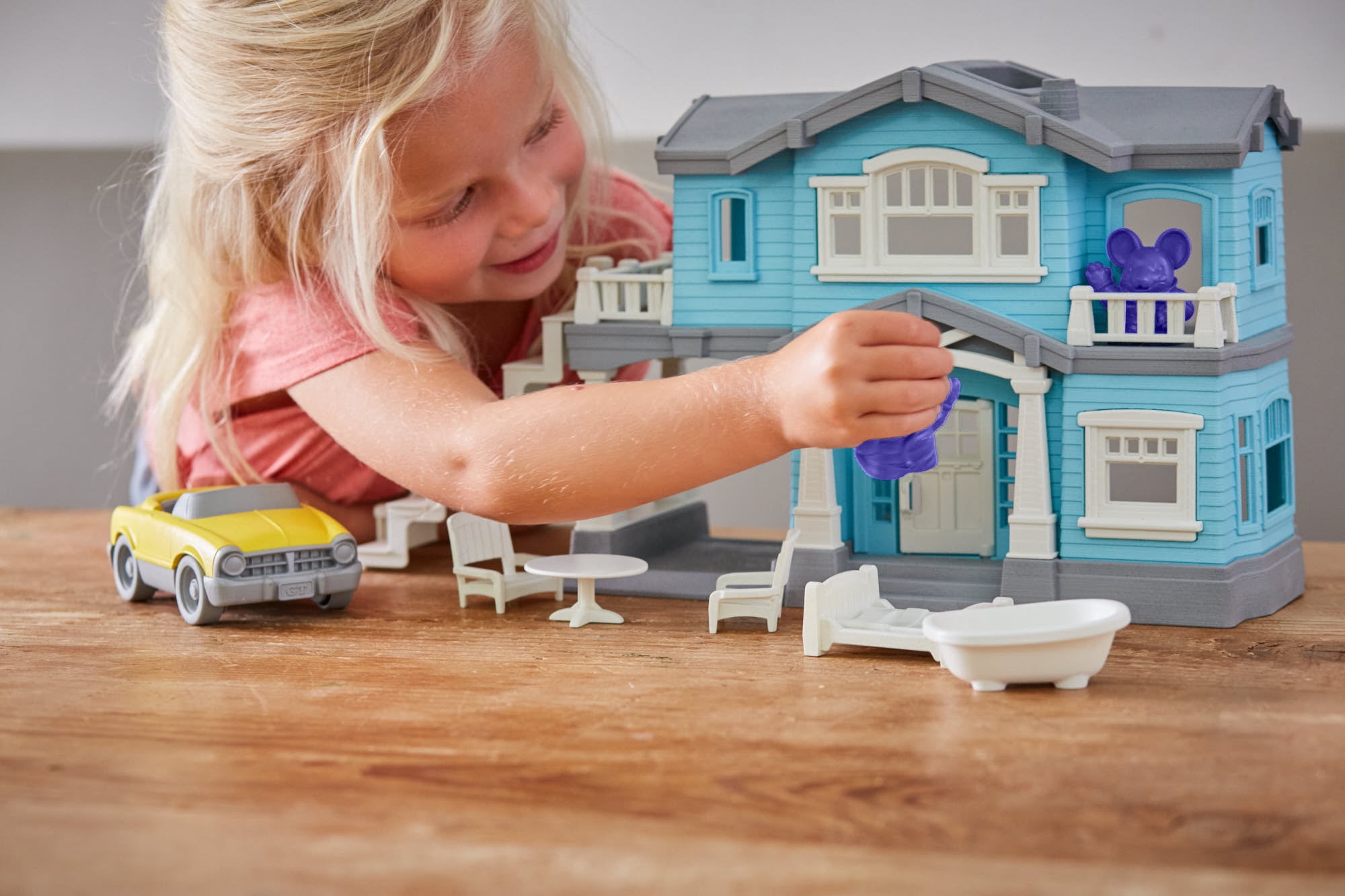 Green Toys House Playset with Car Play Vehicle, for Unisex Child Ages 2+