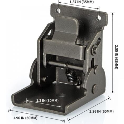 4PCS (Gun Black) Heavy Duty Folding Bracket, Table Legs, 90 Degree Self-Locking Hinge, Wall Mount, 200g Each