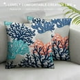 GOSMITH Nautical Coastal Throw Pillow Covers Beach Themed Ocean Coral Starfish Decorative Pillow