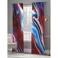 thumbnail image 4 of Red Blue Marble Sheer Curtains 108 Inch Length 2 Panels for Living Room, Modern Abstract Art Fluid Marble Voile Kitchen Curtain Set, Luxury Privacy Drapes Window Treatment for Bedroom, 4 of 7