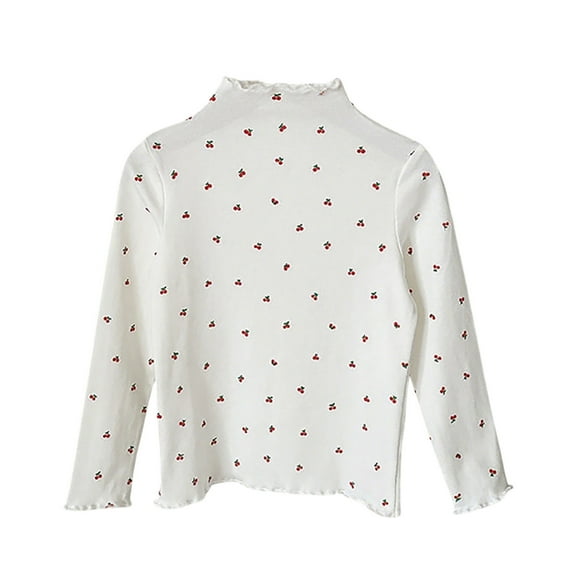 Toddler Bottoming Sleeves Shirt Long Jacket High T Shirt Heart Shaped Girls Tops Tees Shirts