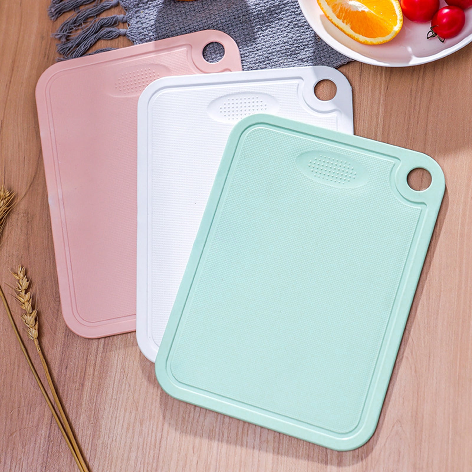 HomeLife Cutting Board Double-sided Non-slip Portable Kitchen Meat Fruit Vegetable Chopping Block for Household