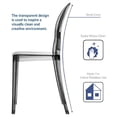 thumbnail image 5 of 2xhome Modern Contemorary Dining Ghost Side Chair Transparent Clear Stackable Victorian Acrylic Plastic Vanity Chair, Smoke, Set of 1, 1 piece, 5 of 12