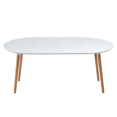 thumbnail image 5 of Tcbosik 39.3"-70.8" Expendable Dining Table for 6-8 Person, Oval Kitchen Table for Living Room, Space Saving, Matte White & Natural, 5 of 7