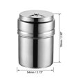 thumbnail image 2 of Uxcell 2.99''x2.13'' frascos contenedores de shaker magnético redondo con tapa de acero inoxidable tono plateado, 2 of 5