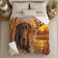 thumbnail image 5 of Wetland Waterfowl Hunting Labrador Retriever Duck Scene Dramatic, Dramatic Pet Portrait Pattern, Warm Flannel Blanket for Cabin and Lodge, Dog Lovers person's Day Gift, Pet Lover Home Decor, 5 of 9