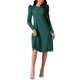 thumbnail image 2 of Vestidos de suéter de manga larga con volantes para mujer INSPIRE CHIC, cuello redondo, cintura con lazo, corte A, estilo casual, tejido de canalé, midi, 2XL, verde, 2 of 5