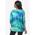 thumbnail image 3 of Jessica London Women's Plus Size Boatneck Tunic Top 3/4 Sleeve Shirt  Loose Fit, 3 of 6