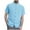 Sky Blue, variant on Men's Stand Collar Button Down Dress Shirts Short Sleeve Loose Summer Business Casual Beach Vacation Tops