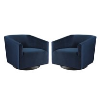 Accent Chair, Set of 2, Velvet, Dark Blue, Modern Contemporary Urban Design, Living Lounge Room Hotel Lobby Hospitality