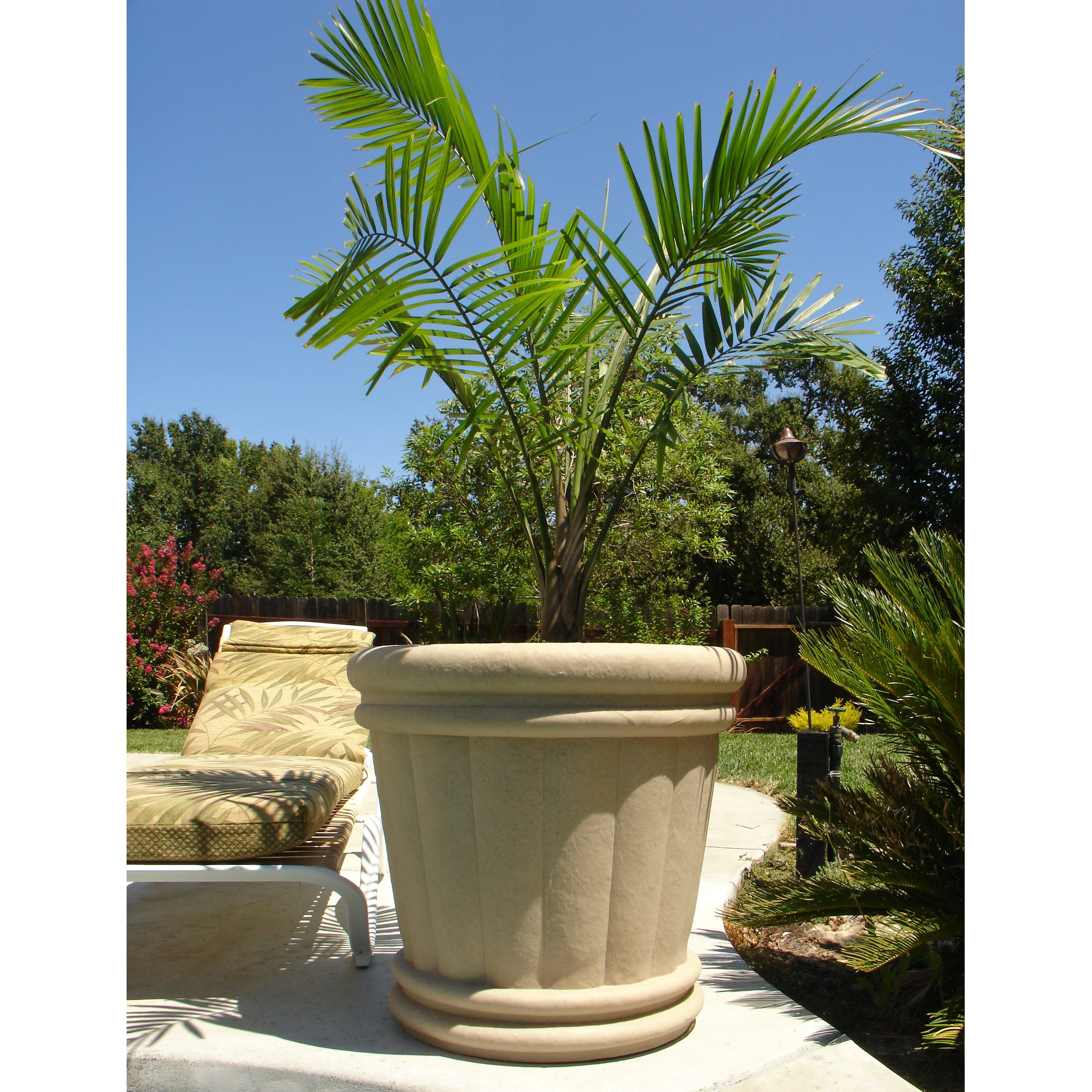 Round Fiberglass Roman Urn Planter by QualArc Inc