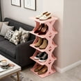 thumbnail image 6 of Vertical Shoe Rack Small, 5 Tier Shoe Storage Rack Easy Installation, for Corridors, Bedrooms Living Room Corner and Small Spaces (Pink), 6 of 6