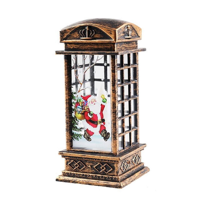 yeacher Christmas Snow Globe Lantern LEDs Hang-ing Lamp Warm Night Light Batterys Operated for Home Ornamnet Gifts
