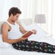 thumbnail image 5 of Balery purple cyan brown Skull Pantalones de pijama para hombre, pijama ultraligero, pantalón de descanso-Medium, 5 of 6