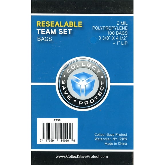 Card Supplies Resealable Team Set Bags (100 Count)