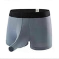 thumbnail image 3 of Mens Ice Silk Breathable Boxers Sexy Open Elephant Nose Man Underpants Underwear Briefs, 3 of 4