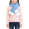 thumbnail image 5 of BXJX Girls Plush Scarf, Casual Thermal Thick Lightweight Neck Warmer for Winter Blue Size Free Size, 5 of 6