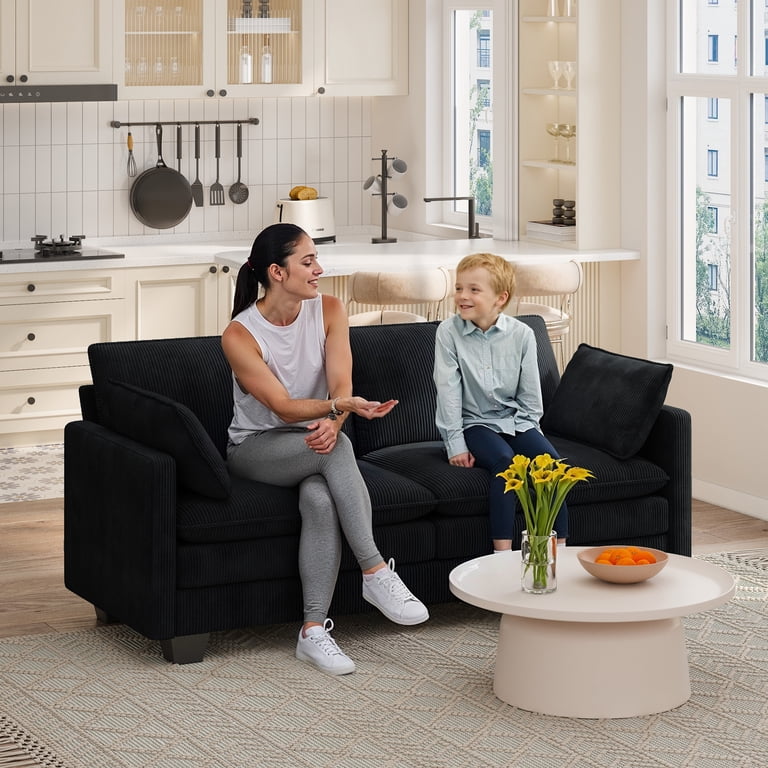 Seater Sofa Set Noelse Comfy Cloud Love Seat Couches with Double Layer  Upholstered Seat Cushion Soft Corduroy Deep Seat Couch Sofa with Pillows 