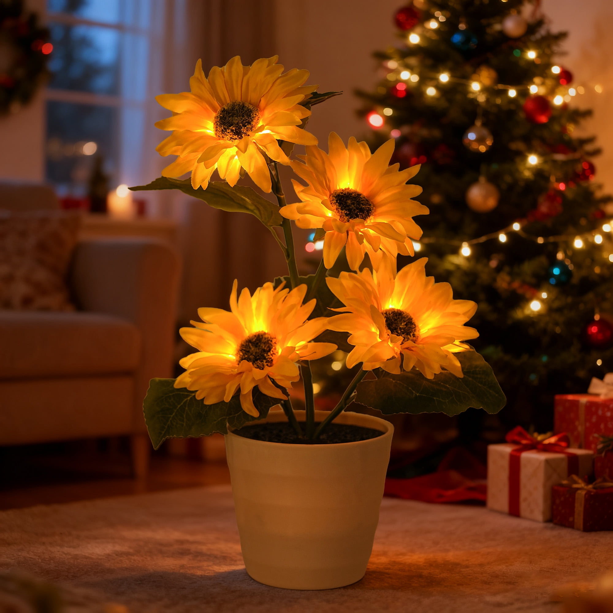 Sunflower Lamp for Womens Gifts, Christmas Birthday Gifts for Women Mom Granddaughter Girlfriend Friend Wife Her Anniversary Birthday, Bedroom Bar Coffee Shop Sunflower Night Light Flower Lamp Decor