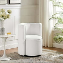 Modway Della Performance Velvet Fabric Swivel Chair in White