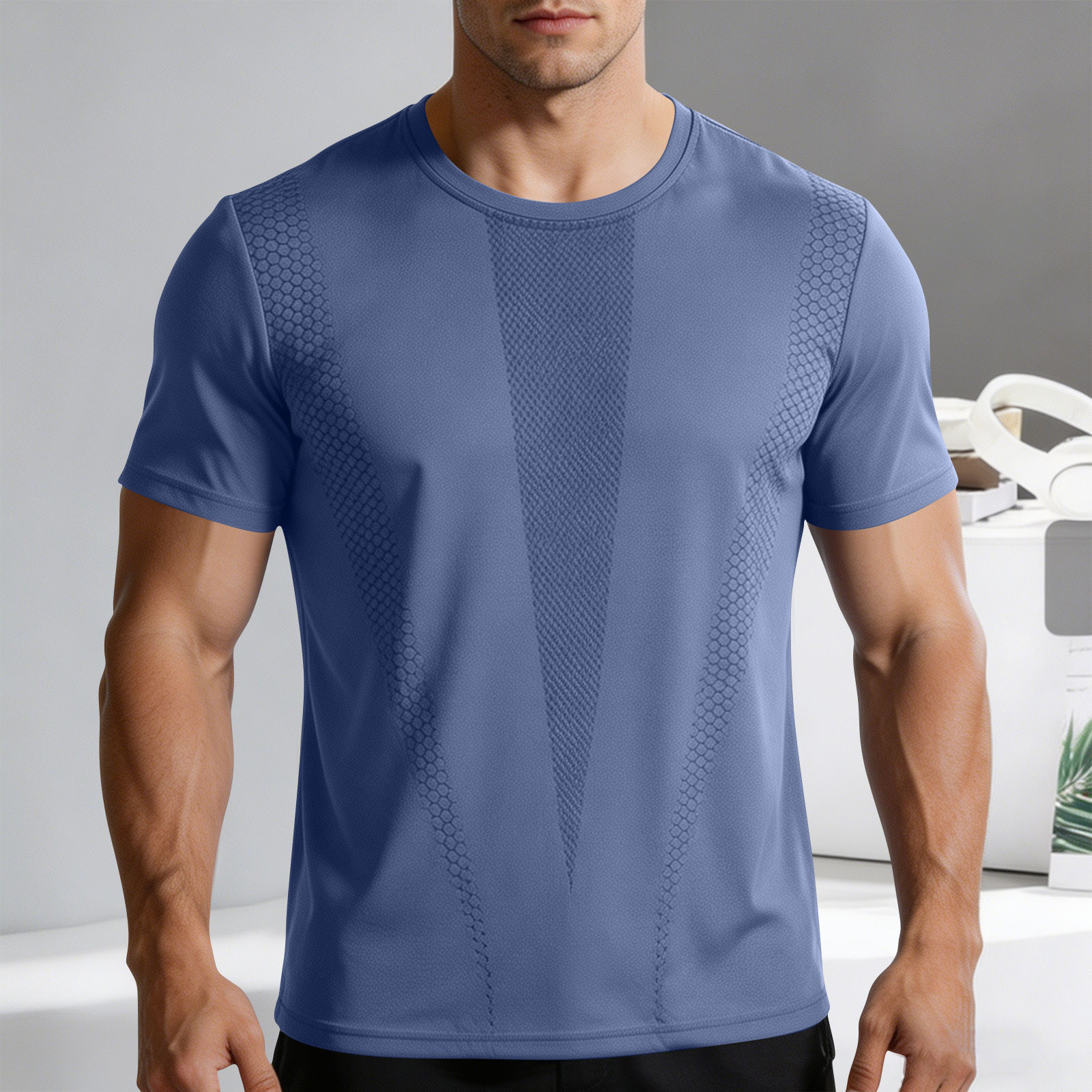 Camisetas deportivas para hombre, de enfriamiento y secado rápido, manga corta, talla extra grande, camiseta de entrenamiento holgada 2