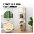 thumbnail image 4 of Corner Bookshelf 5-Tier Bamboo Ladder Shelf, Narrow Plant Stand, Space Saving Open Shelving for Living Room, Bedroom, Kitchen, Rustic Wood, 4 of 7