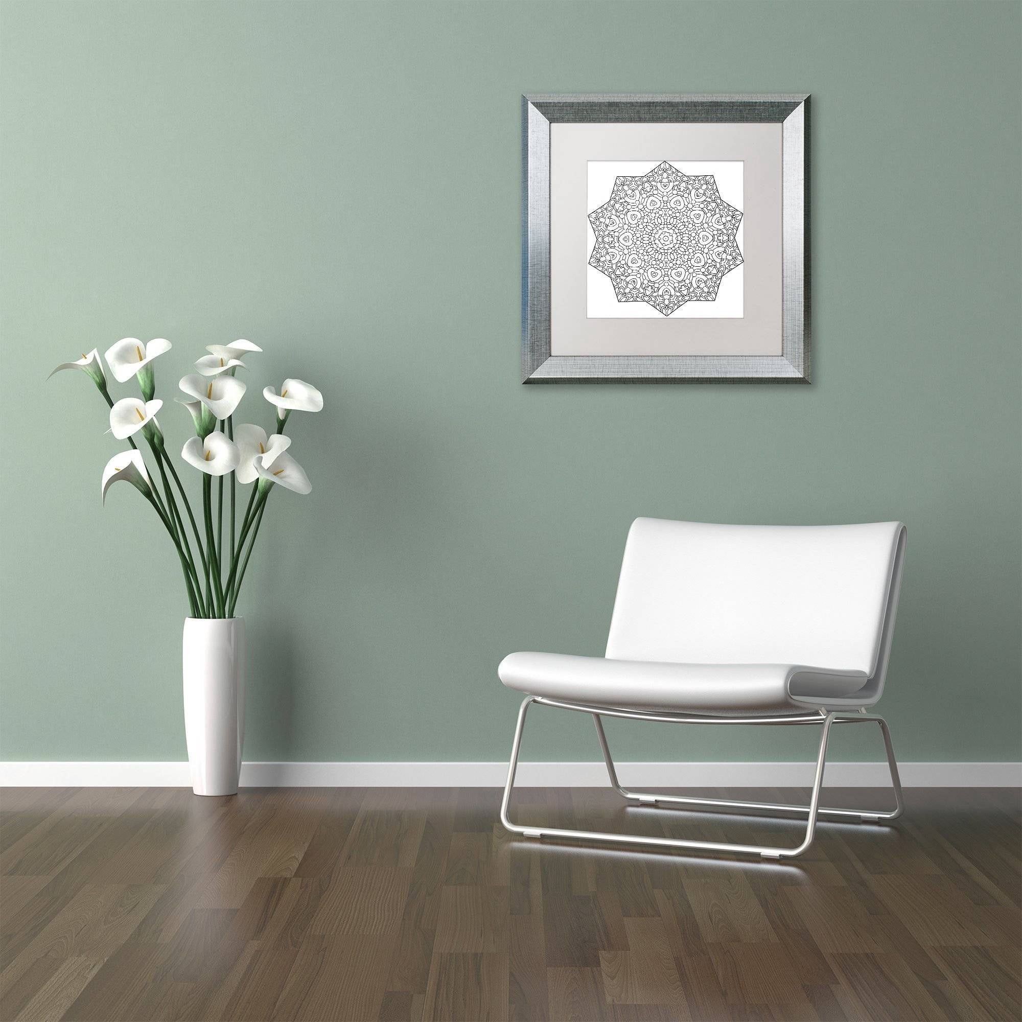 Trademark Fine Art "Mixed Coloring Book 24" Canvas Art by Kathy G. Ahrens, White Matte, Silver Frame