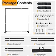 EMART 10x10 ft Heavy-Duty Adjustable Step and Repeat Backdrop Stand Kit for Photography, Trade Show, Photo Booth